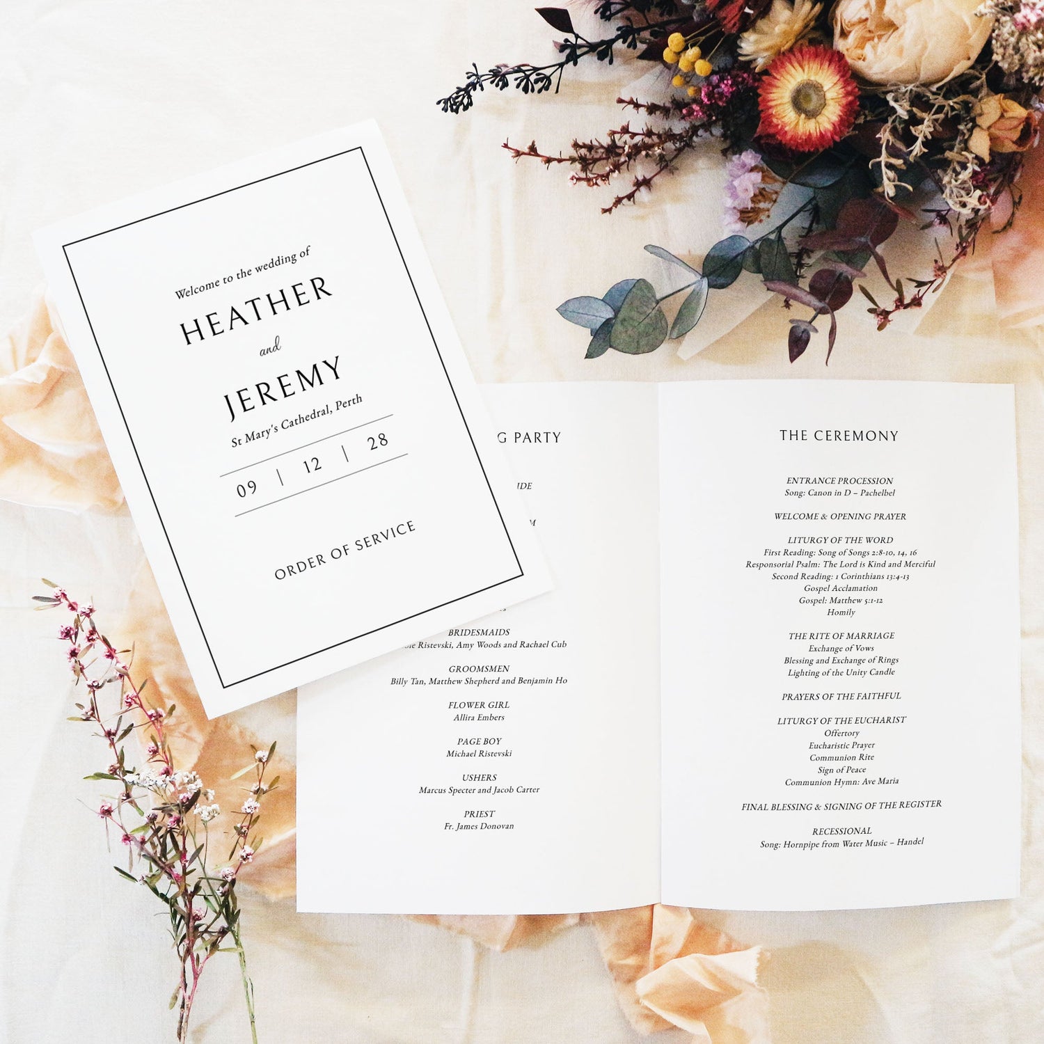 Wedding Ceremony Booklet Templates