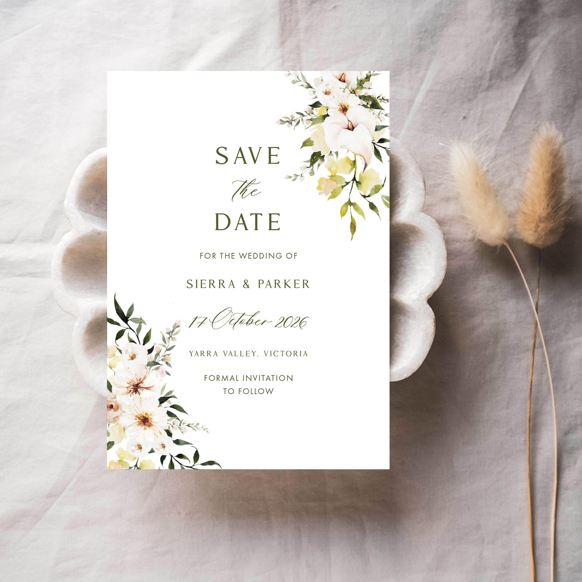 Modern Floral Save The Date Cards | Perth