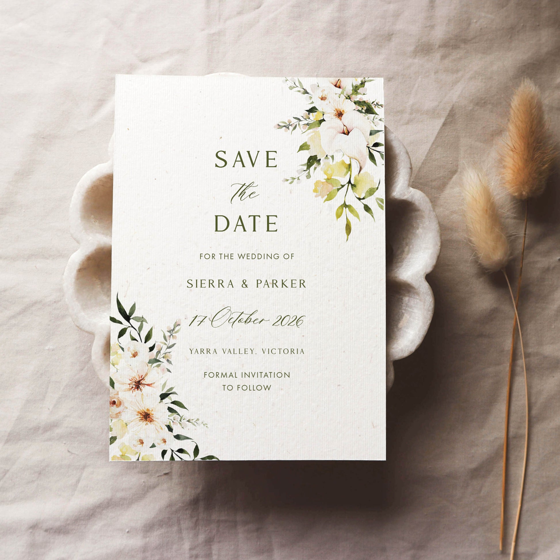 Modern Floral Save The Date Cards | Perth