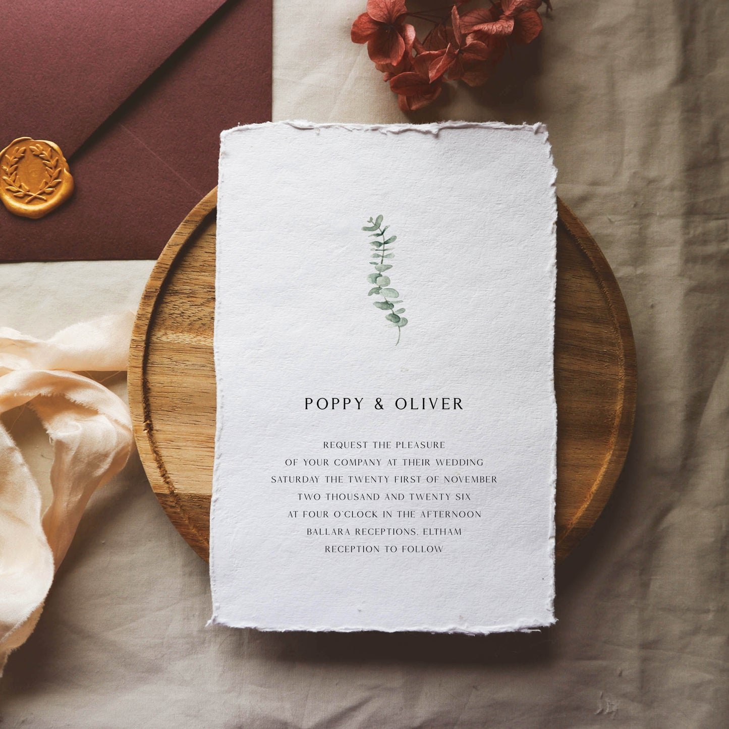 Handmade Paper Wedding Invitations Perth