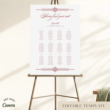 Arden 12-Table Wedding Seating Chart Template