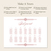 Arden 14-Table Wedding Seating Chart Template (Landscape) (US)