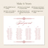 Arden 4-Table Long Tables Wedding Seating Chart Template (Landscape) (US)