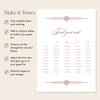 Arden 5-Table Wedding Seating Chart Template (US)
