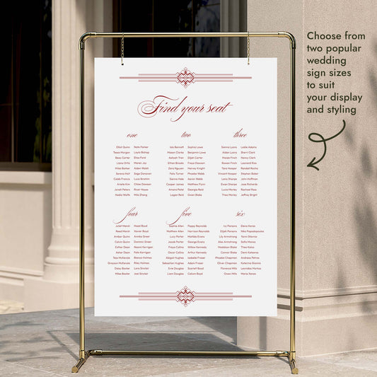 Arden 6-Table Long Tables Wedding Seating Chart Template (US)