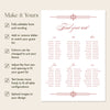 Arden 6-Table Long Tables Wedding Seating Chart Template (US)