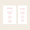 Two wedding bar menu templates, one tall and one wide, displayed on a beige background.