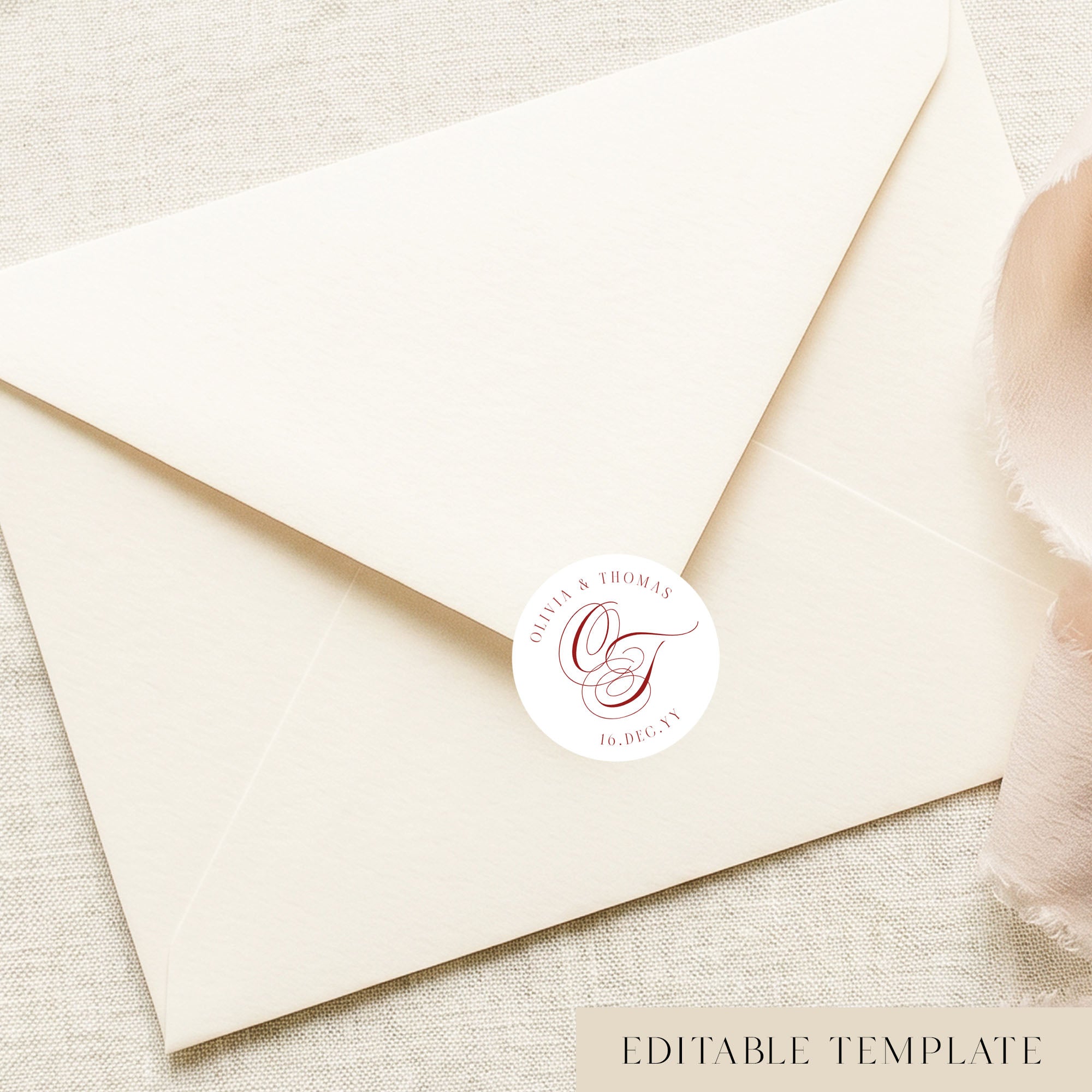 Envelope Sticker Seal Template - Arden – The Hello Bureau