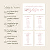 Arden Wedding Seating Chart Cards Template