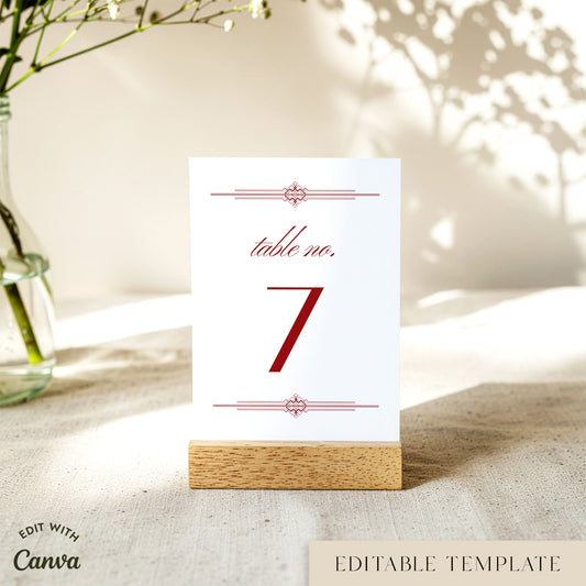 Arden Table Numbers Template (US)