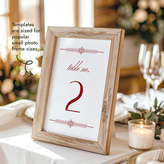 Arden Table Numbers Template (US)