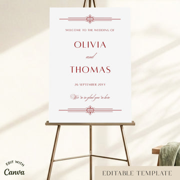 Arden Wedding Welcome Sign Template