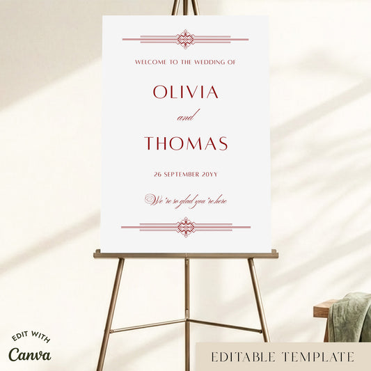 Arden Wedding Welcome Sign Template