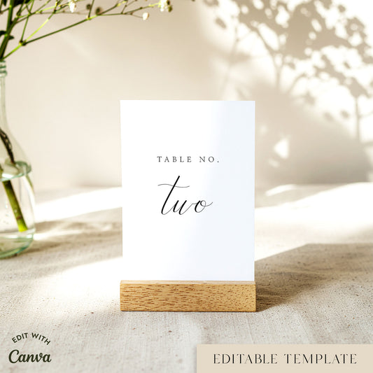Bellamy Table Numbers Template