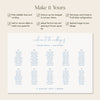 Bondi 10-Table Wedding Seating Chart Template (Landscape) (US)