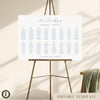 Bondi 16-Table Wedding Seating Chart Template (Landscape) (US)