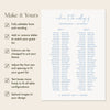 Bondi 2-Table Long Tables Wedding Seating Chart Template (US)