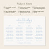 Bondi 4-Table Long Tables Wedding Seating Chart Template (Landscape) (US)