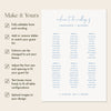 Bondi 6-Table Wedding Seating Chart Template (US)