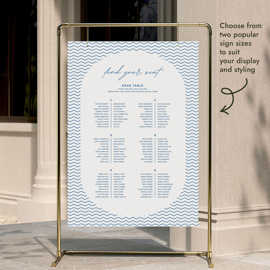 Bondi 6-Long Tables Wedding Seating Chart Template