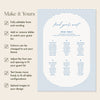 Bondi 6-Table Wedding Seating Chart Template
