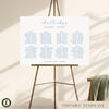 Bondi 8-Table Long Tables Wedding Seating Chart Template (Landscape) (US)