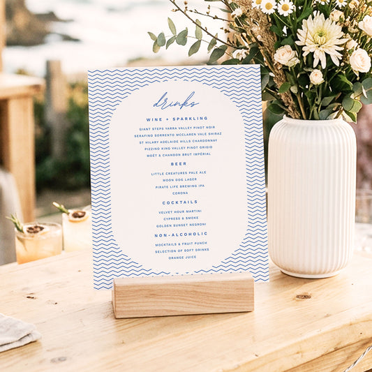 Bondi Bar Menu Sign Template
