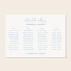 Bondi 4-Table Long Tables Wedding Seating Chart Template (Landscape)