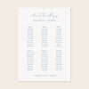 Bondi 6-Table Wedding Seating Chart Template