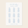 Bondi 9-Table Wedding Seating Chart Template
