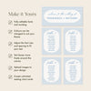Bondi Wedding Seating Chart Cards Template