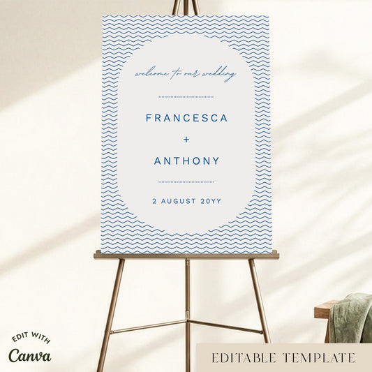 Bondi Wedding Welcome Sign Template