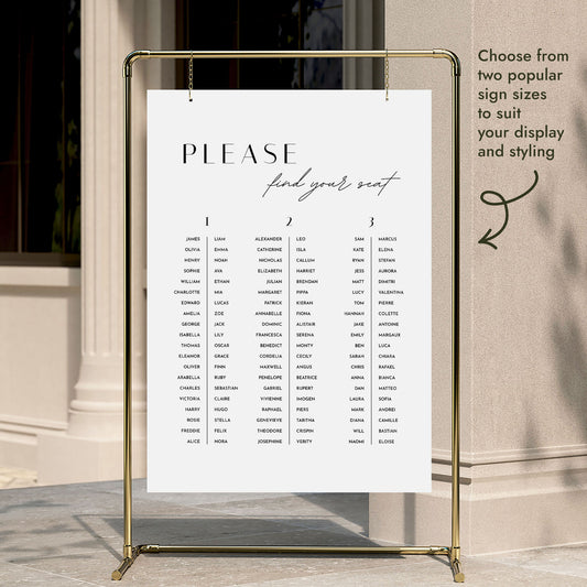 Brighton 3-Table Long Tables Wedding Seating Chart Template