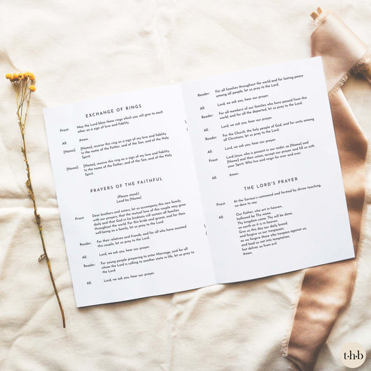 Brighton 16-Page Catholic Wedding Program Template