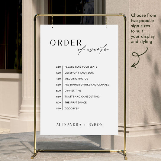 Brighton Wedding Order of Events Sign Template