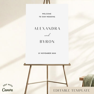 Brighton Wedding Welcome Sign Template