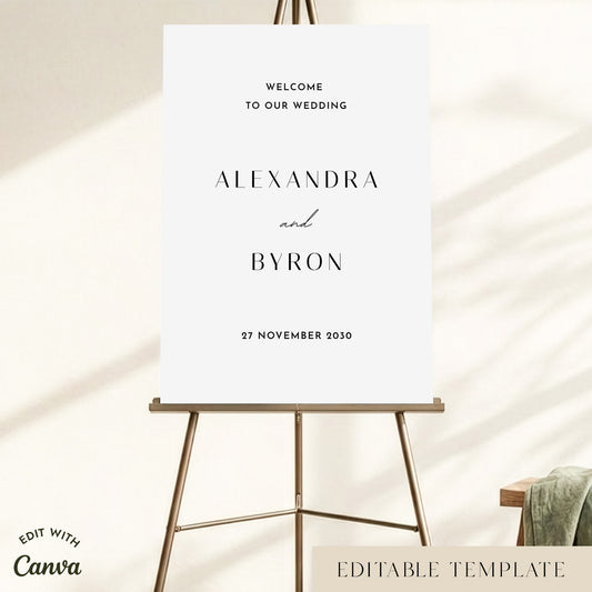 Brighton Wedding Welcome Sign Template