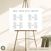 Brooklyn 4-Table Long Tables Wedding Seating Chart Template (Landscape) (US)