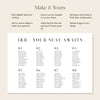 Brooklyn 8-Table Wedding Seating Chart Template (Landscape) (US)