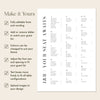 Brooklyn Alphabetical Seating Chart Template (US)
