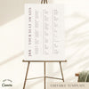 Brooklyn Alphabetical Seating Chart Template