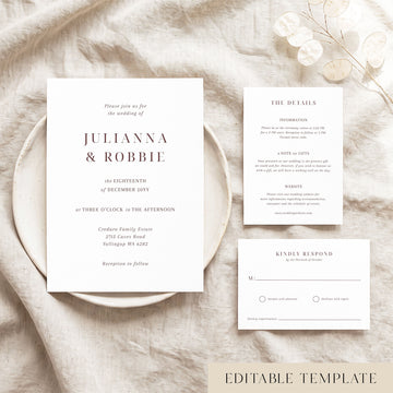 Brooklyn Wedding Invitation Template
