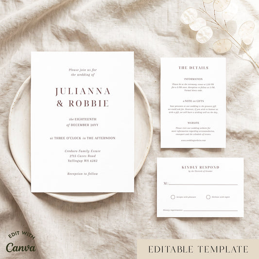 Brooklyn Wedding Invitation Template