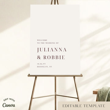 Brooklyn Wedding Welcome Sign Template