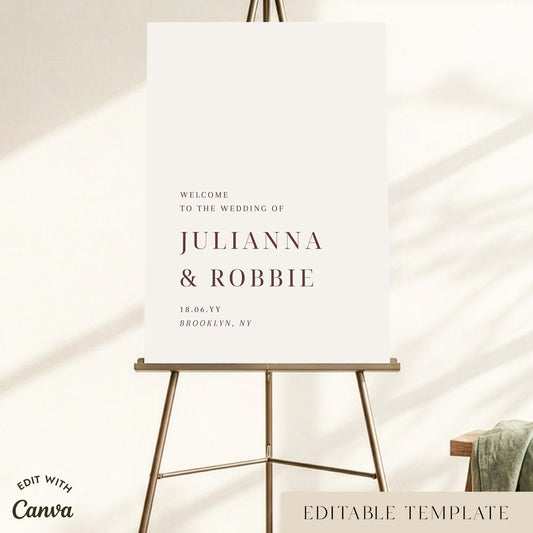 Brooklyn Wedding Welcome Sign Template
