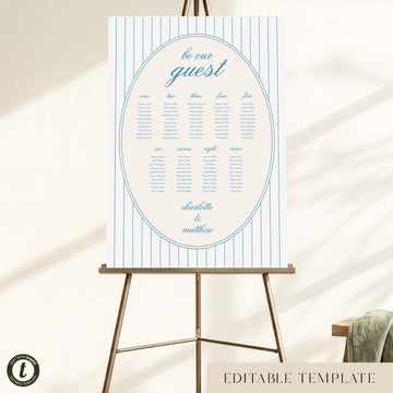 Capri 9-Table Wedding Seating Chart Template