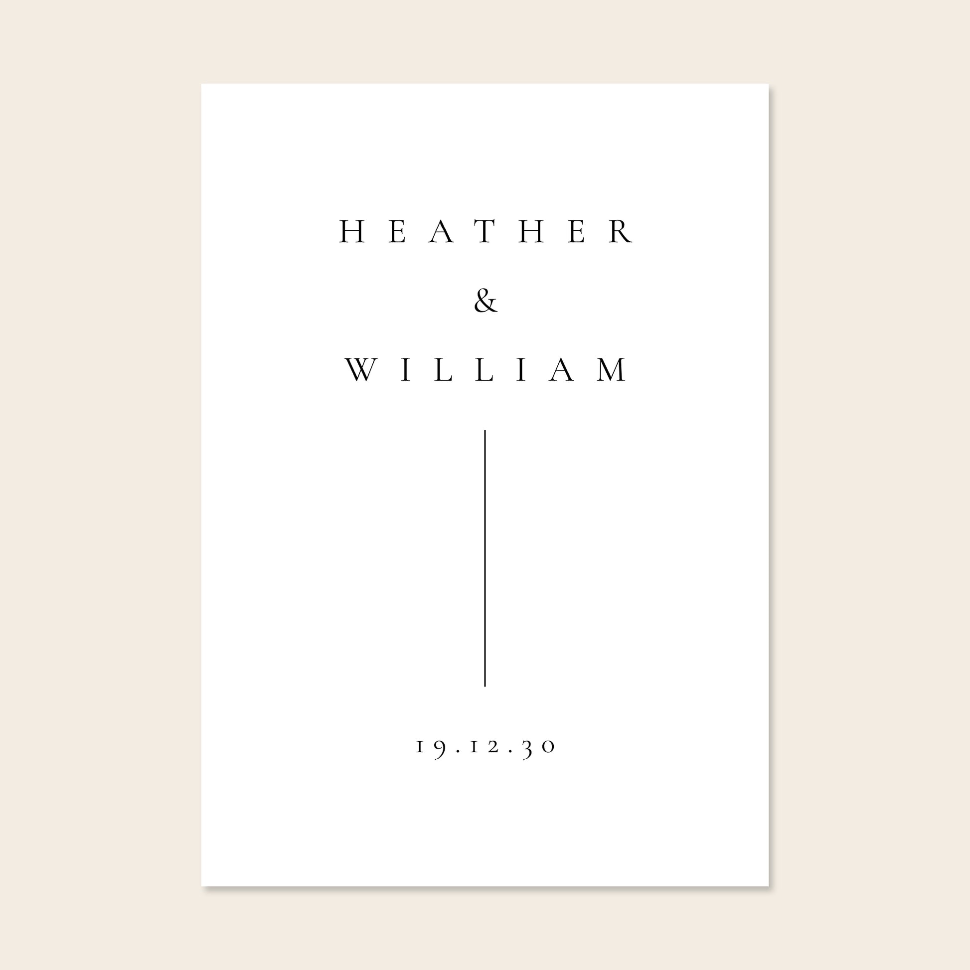 Wedding welcome sign template design on a beige background.