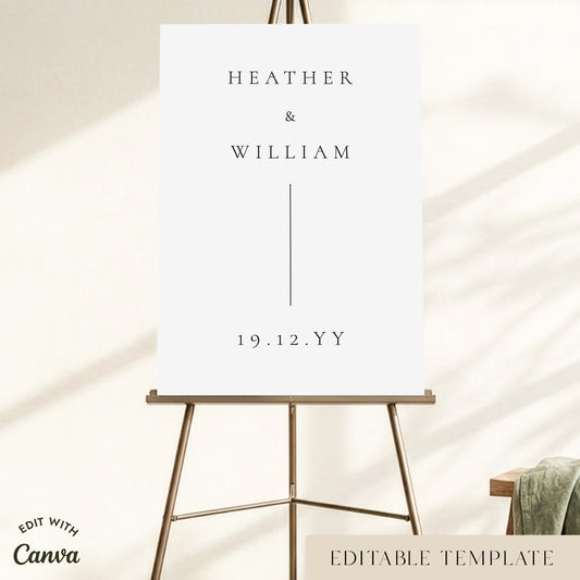 Claremont Wedding Welcome Sign Template