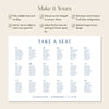 Cove 18-Table Wedding Seating Chart Template (Landscape) (US)