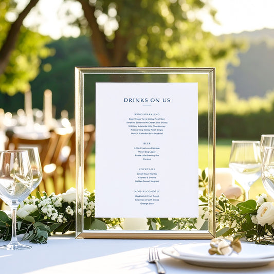 Cove Bar Menu Sign Template